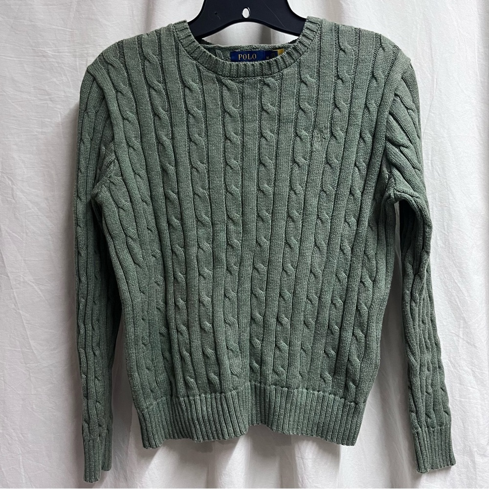Polo by Ralph Lauren Cable Knit Crewneck Sweater - Sage Green